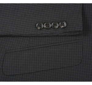 Men's Charcoal Black Two Piece Slim Fit Stretch Dress Suit