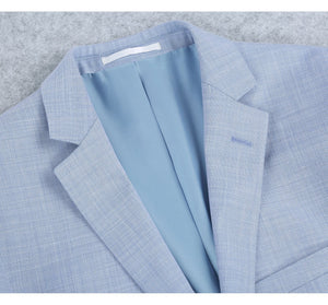 Men's Denim 2-Piece Slim Fit Notch Lapel Solid Suit