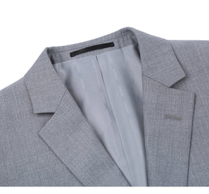 Men's Light Grey 2-Piece Single Breasted 2 Button Suit