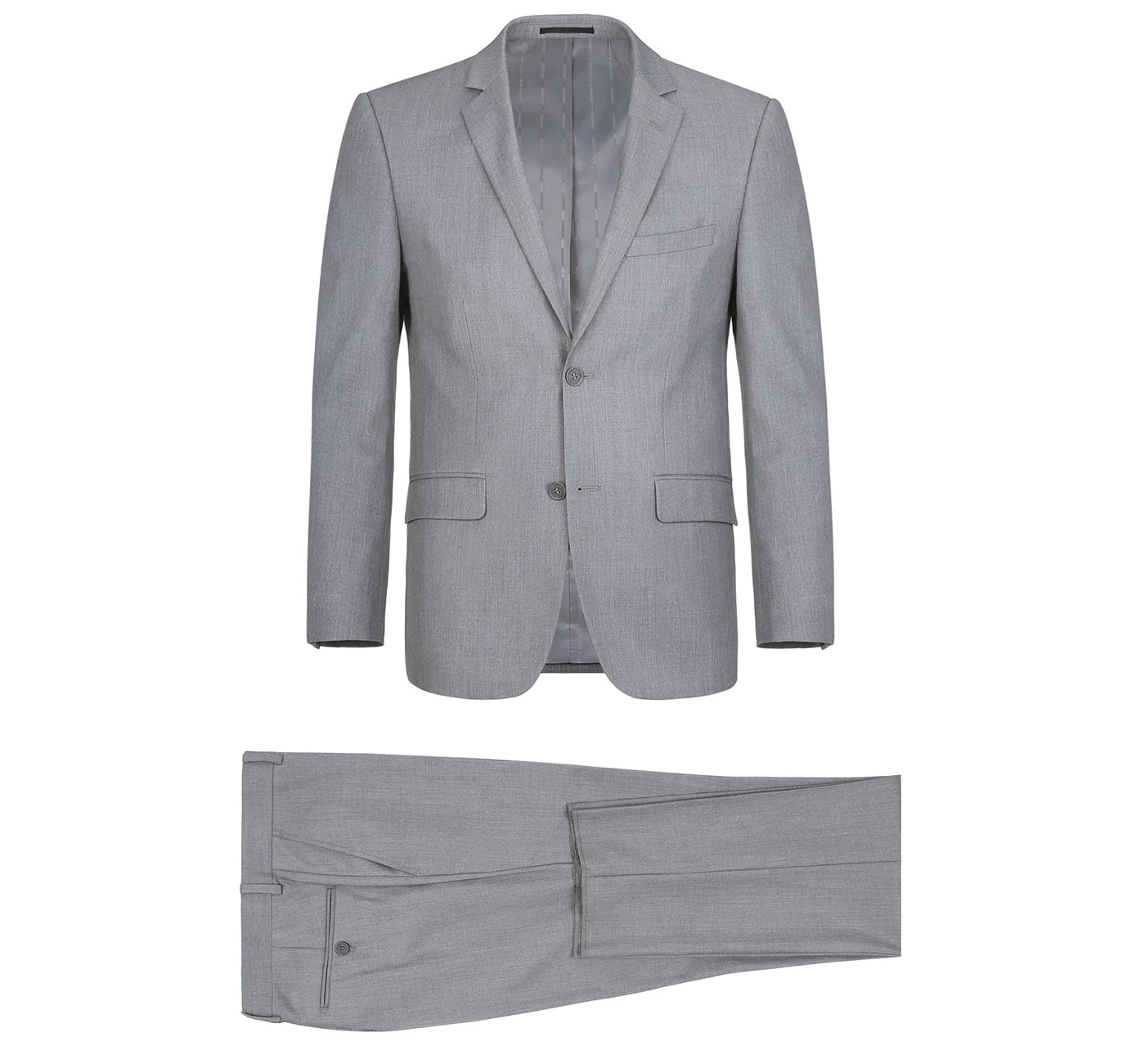 Men's Light Grey 2-Piece Single Breasted 2 Button Suit