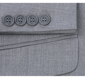 Men's Light Grey 2-Piece Single Breasted 2 Button Suit